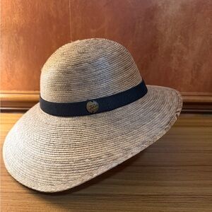 Tula Laurel Austin TX Straw Hat Womens Woven Round Outdoor Sun Beach RETAILS $50